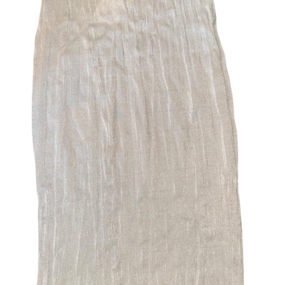 ✨NWT ZARA Silver Pleated Maxi Skirt (Size M) - Picture 2 of 3